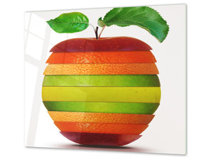 Küchenbrett aus Hartglas und Induktionskochplattenabdeckung – Schneideplatten; D07 Fruits and vegetables:  Fruits 10