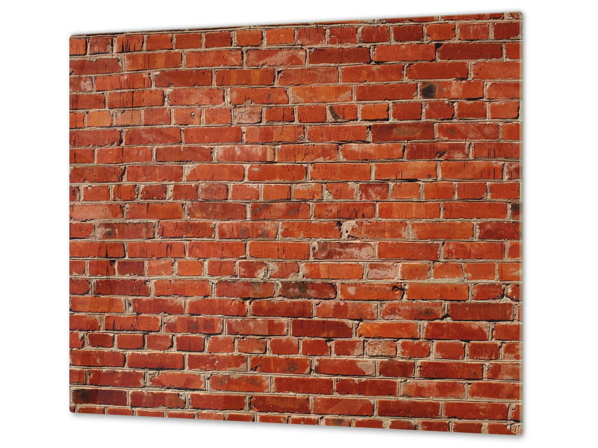 Tempered GLASS Kitchen Board – Impact & Scratch Resistant D10B Textures Series B: Brick Wall 1