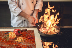 Tempered GLASS Kitchen Board – Impact & Scratch Resistant D10B Textures Series B: Brick Wall 1