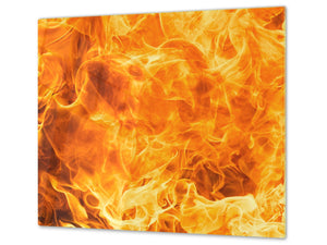 Küchenbrett aus Hartglas und Kochplattenabdeckung; D03 Fire Series: Fire 8