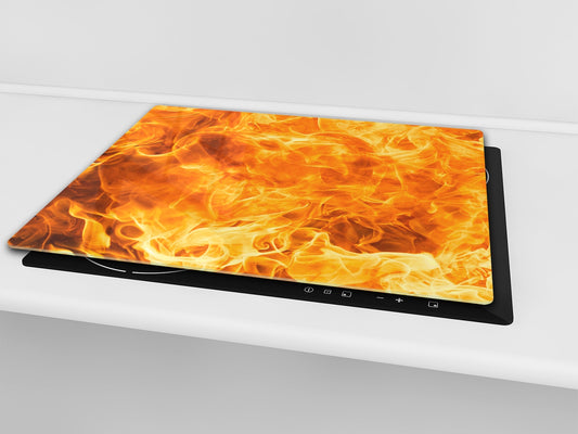 Tempered Glass Cutting Board and Worktop Saver D03 Fire Series: Fire 8