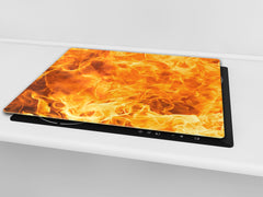 Tempered Glass Cutting Board and Worktop Saver D03 Fire Series: Fire 8