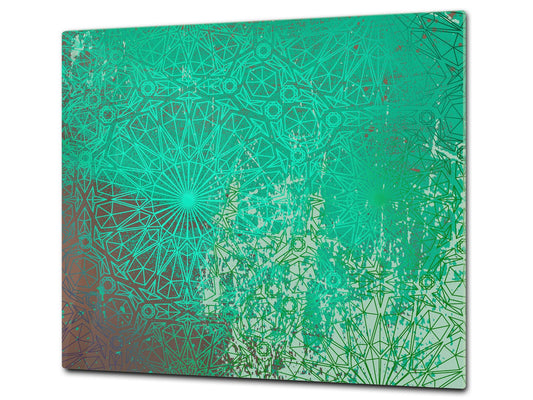 Chopping Board -  Impact & Scratch Resistant - Glass Cutting Board D24 Rusted textures Series: Oxidized copper ornament