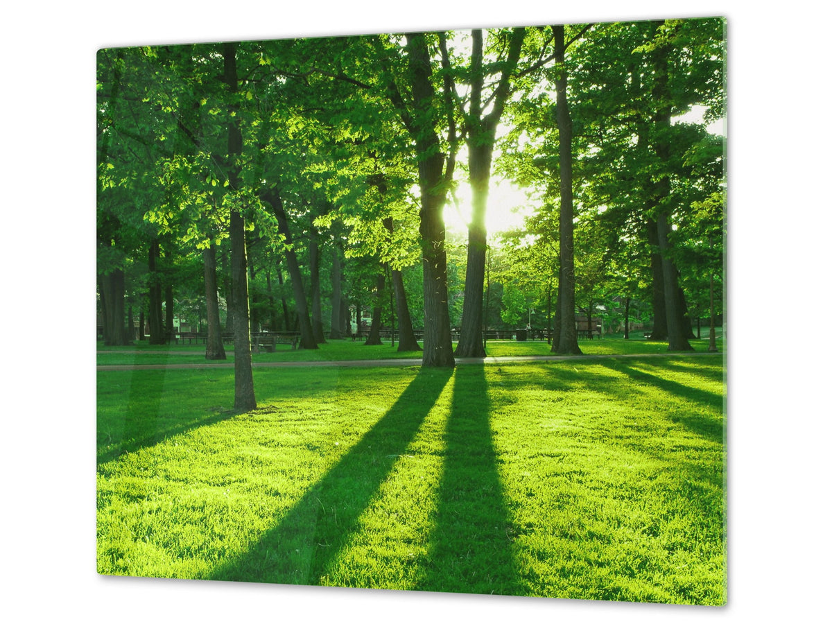 Tempered GLASS Kitchen Board – Impact & Scratch Resistant; D08 Nature Series: Trees 2