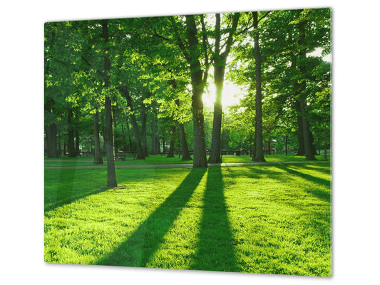 Tempered GLASS Kitchen Board – Impact & Scratch Resistant; D08 Nature Series: Trees 2