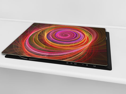 Tempered GLASS Cutting Board D01 Abstract Series: multicolored swirl