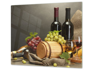 Schneidbrett aus Hartglas und schützende Arbeitsoberfläche D04 Drinks Series: Wine 22