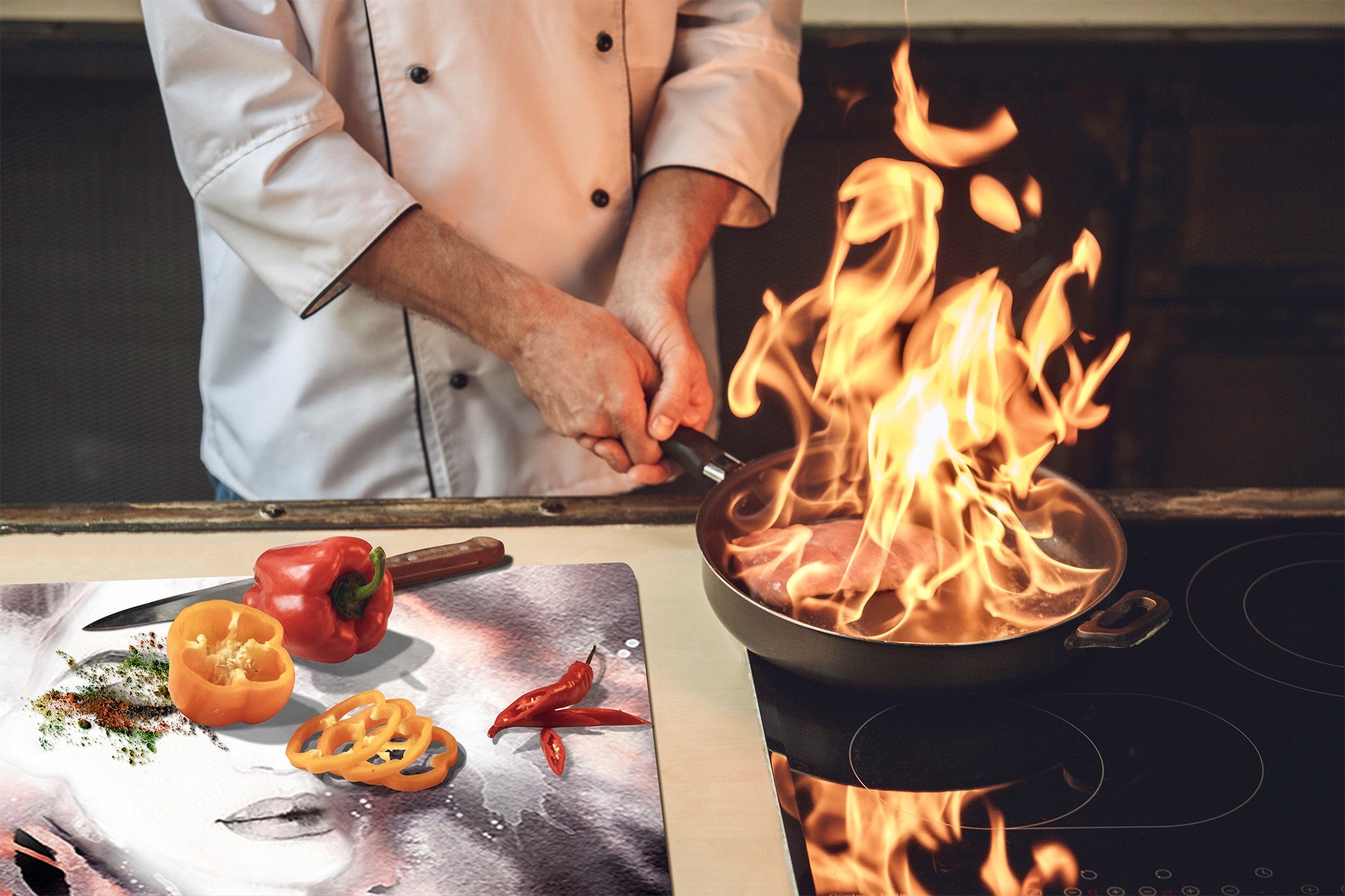 Glass stove top 60D19: Woman 5