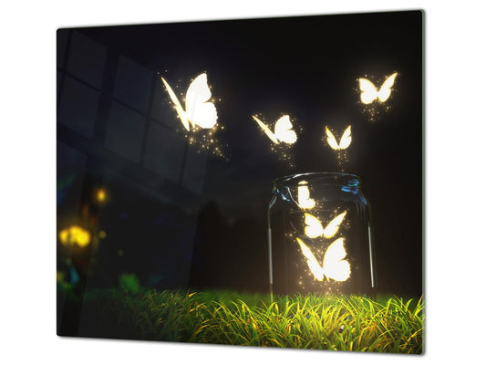 Tabla de repostería de vidrio 60D18: Mariposas brillantes