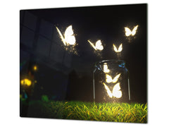 Glass Pastry Board 60D18: Glowing butterflies