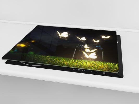 Tabla de repostería de vidrio 60D18: Mariposas brillantes