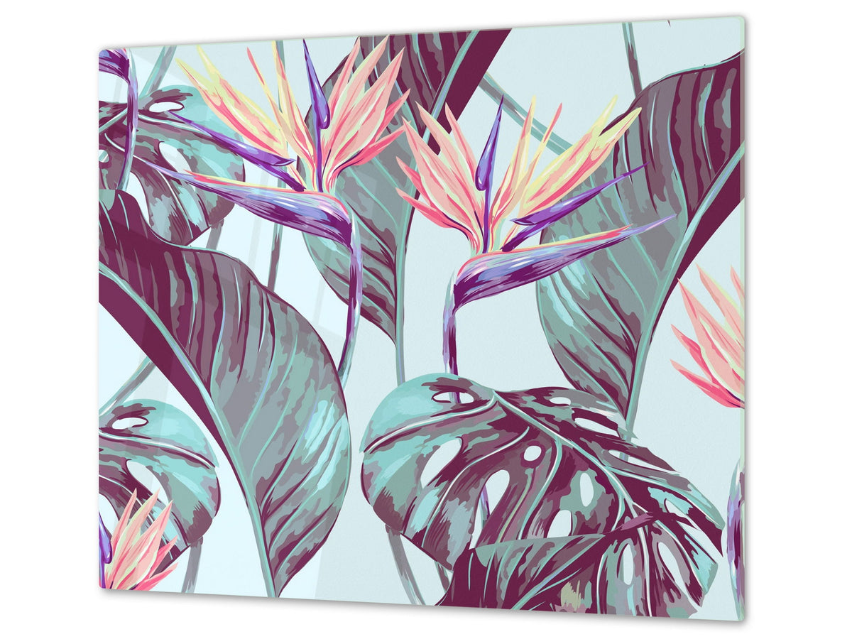 Tempered GLASS Cutting Board – Worktop saver  D15 Drawings Series: Leaves 27