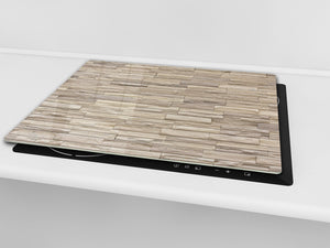 Planche à découper en verre trempé et couvre-cuisinièr; D10A Série Textures A: Mur De Briques 2