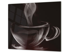 Tagliere in VETRO temperato – Proteggi-piano di lavoro e spianatoia; D05 Serie Caffè Caffè 6