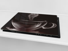 Tagliere in VETRO temperato – Proteggi-piano di lavoro e spianatoia; D05 Serie Caffè Caffè 6