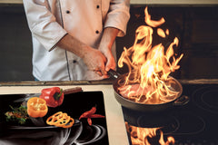 Tagliere in VETRO temperato – Proteggi-piano di lavoro e spianatoia; D05 Serie Caffè Caffè 6