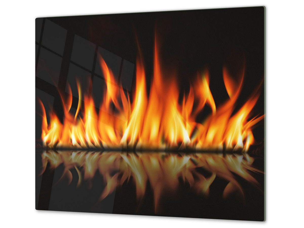 Tempered Glass Cutting Board and Worktop Saver D03 Fire Series: Fire 2
