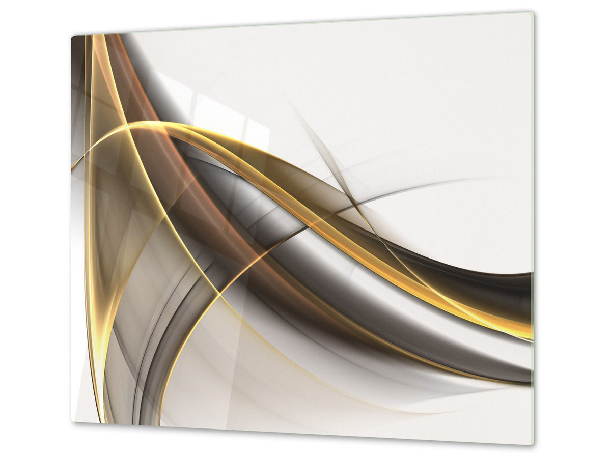 Tempered GLASS Cutting Board D01 Abstract Series: Burning Stem