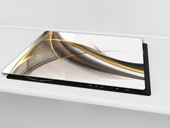 Tempered GLASS Cutting Board D01 Abstract Series: Burning Stem