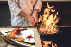 Tempered GLASS Cutting Board D01 Abstract Series: Burning Stem