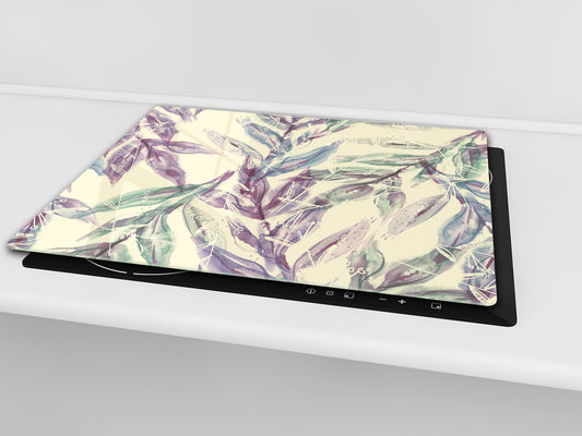 Tempered GLASS Cutting Board – Worktop saver  D15 Drawings Series: Leaves 28