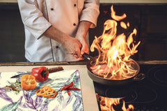 Tempered GLASS Cutting Board – Worktop saver  D15 Drawings Series: Leaves 28