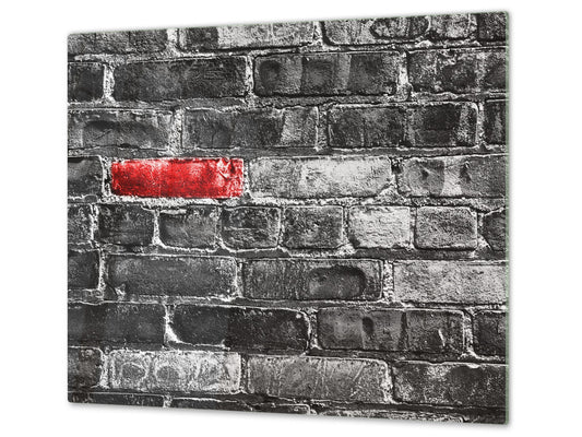 Tempered GLASS Kitchen Board – Impact & Scratch Resistant D10B Textures Series B: Brick Wall 4