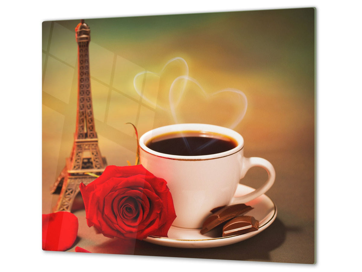 KITCHEN BOARD & Induction Cooktop Cover D05 Coffee Series: Paris 1
