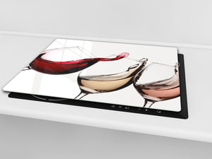 Schneidbrett aus Hartglas und schützende Arbeitsoberfläche D04 Drinks Series: wine 8