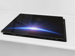 Tagliere in VETRO temperato – Proteggi-piano di lavoro e spianatoia); D01 Serie Astratta Cosmo 1