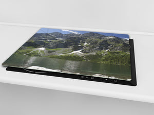 Very Big Kitchen Board – Glass Cutting Board and worktop saver; Nature series DD08: Montagne 4