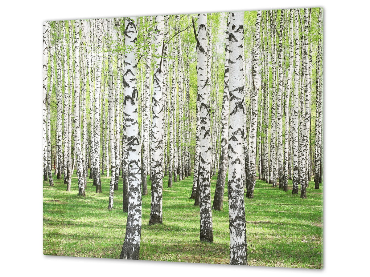 Tempered GLASS Kitchen Board – Impact & Scratch Resistant; D08 Nature Series: Trees 3