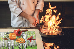 Tempered GLASS Kitchen Board – Impact & Scratch Resistant; D08 Nature Series: Trees 3