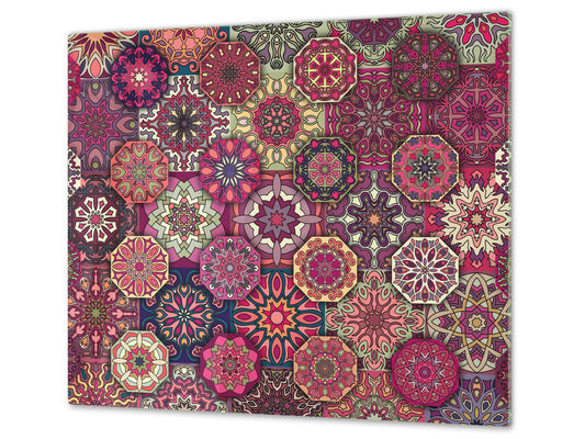 Chopping Board - Induction Cooktop Cover D14 Patterns and Mandalas Series: Moroccan 4