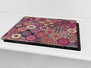 Chopping Board - Induction Cooktop Cover D14 Patterns and Mandalas Series: Moroccan 4