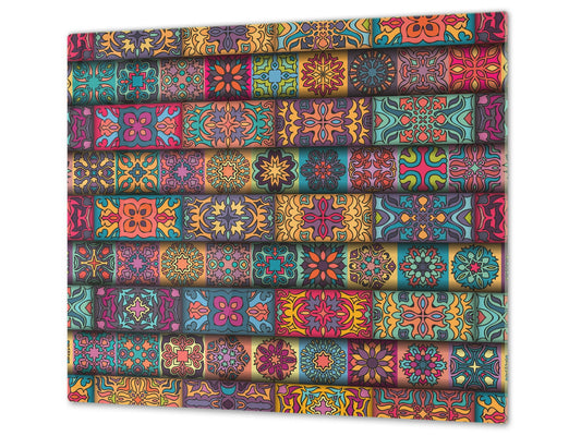 Chopping Board - Induction Cooktop Cover D14 Patterns and Mandalas Series: Tiles 4