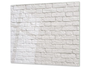 Planche à découper en verre trempé et couvre-cuisinière; D10B Série Textures: Mur De Briques 9