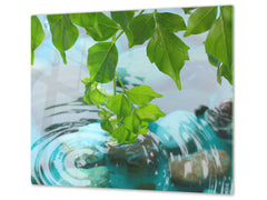 Planche à découper en verre trempé ; D08  Série Nature: Pierre 1