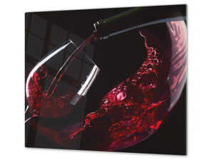 Schneidbrett aus Hartglas und schützende Arbeitsoberfläche D04 Drinks Series: Wine 14