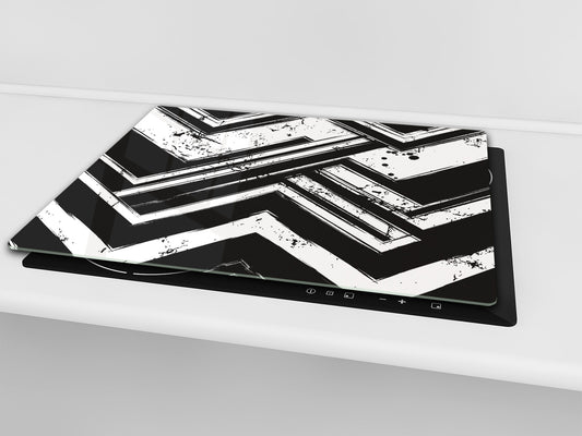 Chopping Board - Induction Cooktop Cover D14 Patterns and Mandalas Series: Gray 3