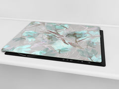 Tempered GLASS Cutting Board – Worktop saver  D15 Drawings Series: Turquoise 2