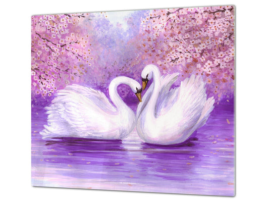 Tabla de cortar de vidrio templado 60D01: Cisnes
