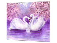 Tabla de cortar de vidrio templado 60D01: Cisnes