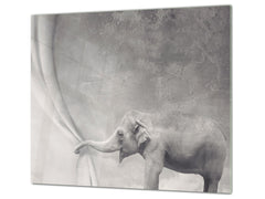 Tabla de cortar de VIDRIO templado 60D01: Elefante feliz