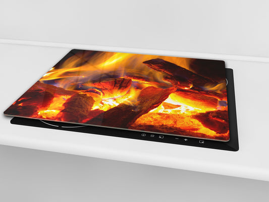 Tempered Glass Cutting Board and Worktop Saver D03 Fire Series: Fire 7