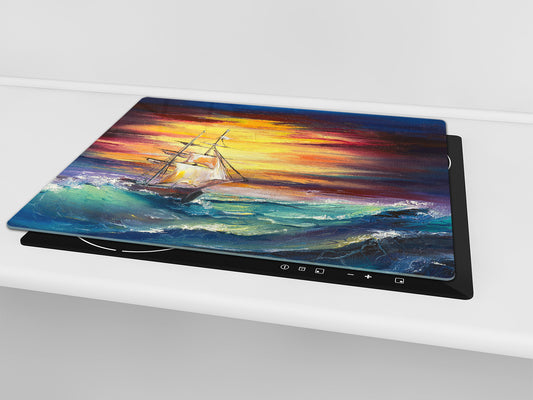 Resistant Glass Cutting Board 60D05B: Ship at sea