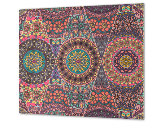 Chopping Board - Induction Cooktop Cover D14 Patterns and Mandalas Series: Stained glass 3