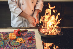 Chopping Board - Induction Cooktop Cover D14 Patterns and Mandalas Series: Stained glass 3