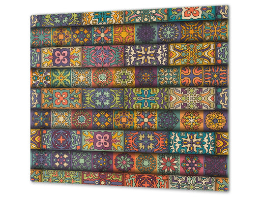 Chopping Board - Induction Cooktop Cover D14 Patterns and Mandalas Series: Tiles 3