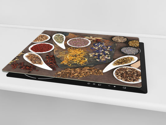 Glass Kitchen Board 60D03A: Root spices 2